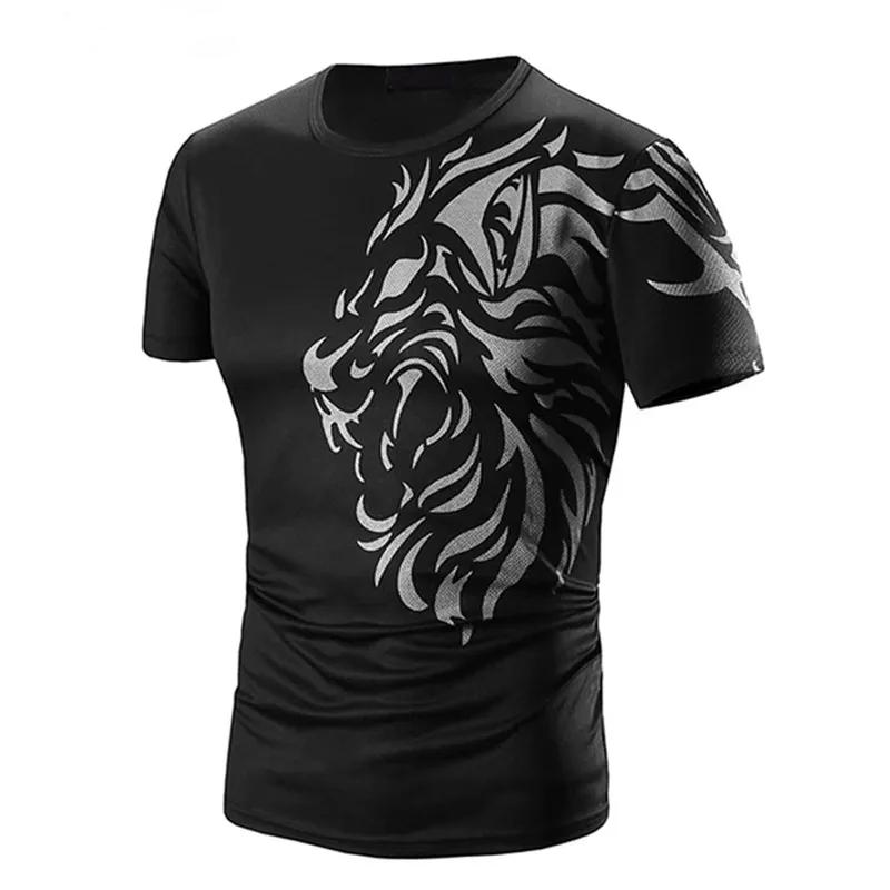 Men's T-Shirts 3d Fashion Tiger Print Short Sleeves Round Neck Casual Comforts Outdoor Basketball Jogging Sportswear Tops