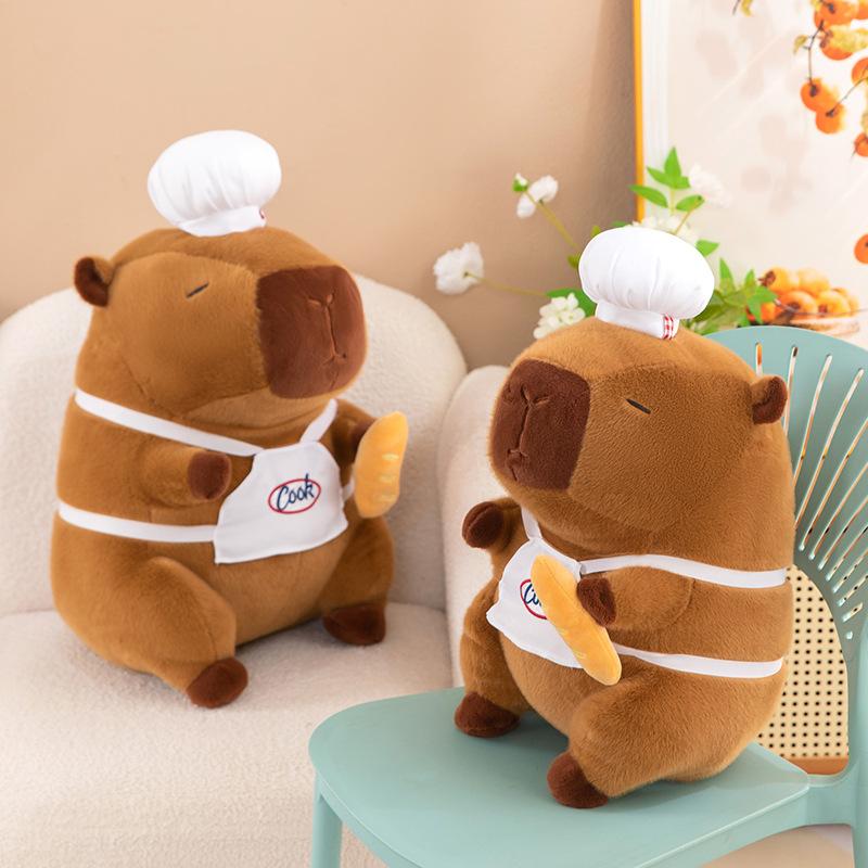 Popular Chef Capybara Internet Celebrity Plush Toy Kapibara Doll Ugly Cute Doll Ragdoll