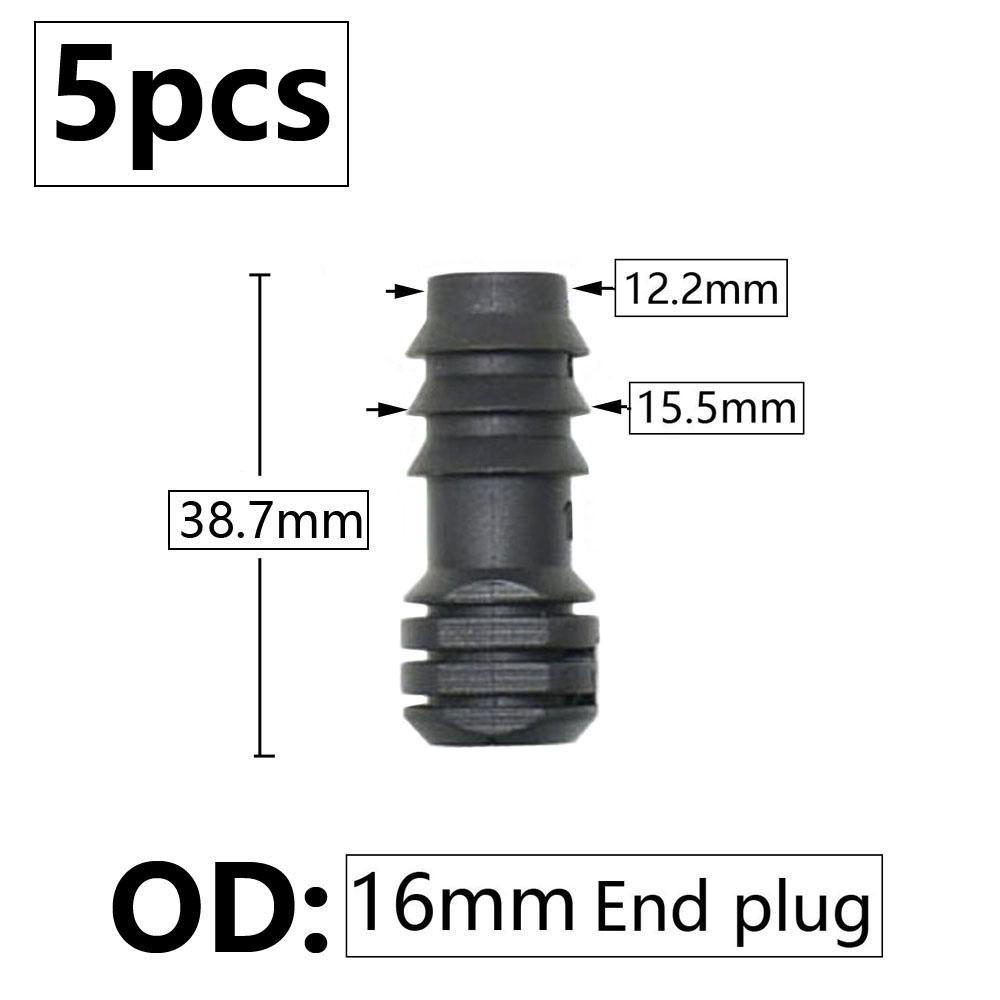 

5pcs 16/20/25mm PE Pipe Barb Connector Straight Tee Elbow Plug Garden Water Hose Reducing Splitter Joint Drip Irrigation System