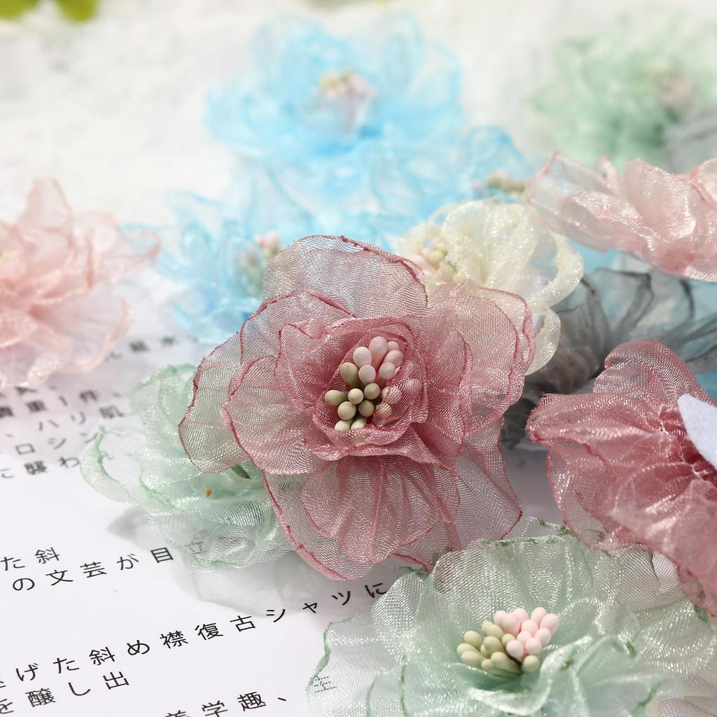Plissierte Seide Lockige Blumen für DIY Kränze & Hochzeitsdekorationen