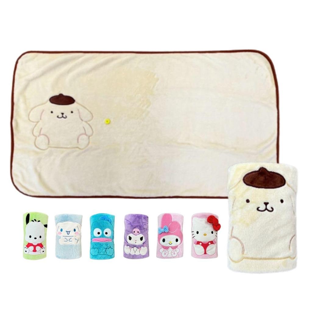 Sanrio Compact 60 X 100 Fluffy Knee Cold Car Office Blanket Throw, Pompompurin, Cm, Lightweight, Material, Blanket, Protection, Blanket, [TO-24223PN]