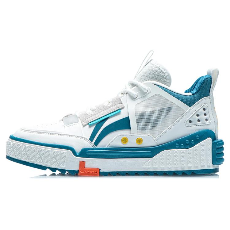 

LiNing Износостойкий Легкий Дышащий И Нескользящий. Скейтбордические кроссовки средней высоты Белый воск