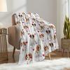 Contemporary Dog Print Flannel Blanket -  Soft All-Season Sofa/Bed/Office & Birthday/Christmas Gifts