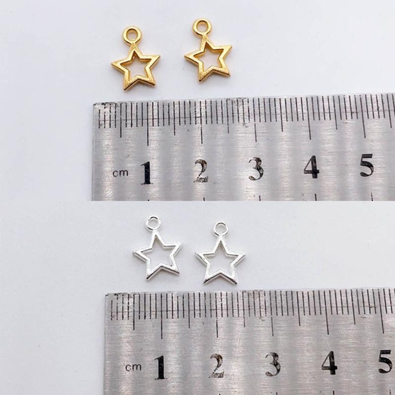 Popular Alloy DIY Accessories Hollow Five-Pointed Star Pendant DIY Handmade Bracelet Necklace Earring Clip Materials