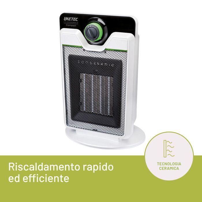Chauffage de ventilateur électrique - IMETEC - Compact Intérieure Noir, Blanc - 2000 W - Sol - 2kW