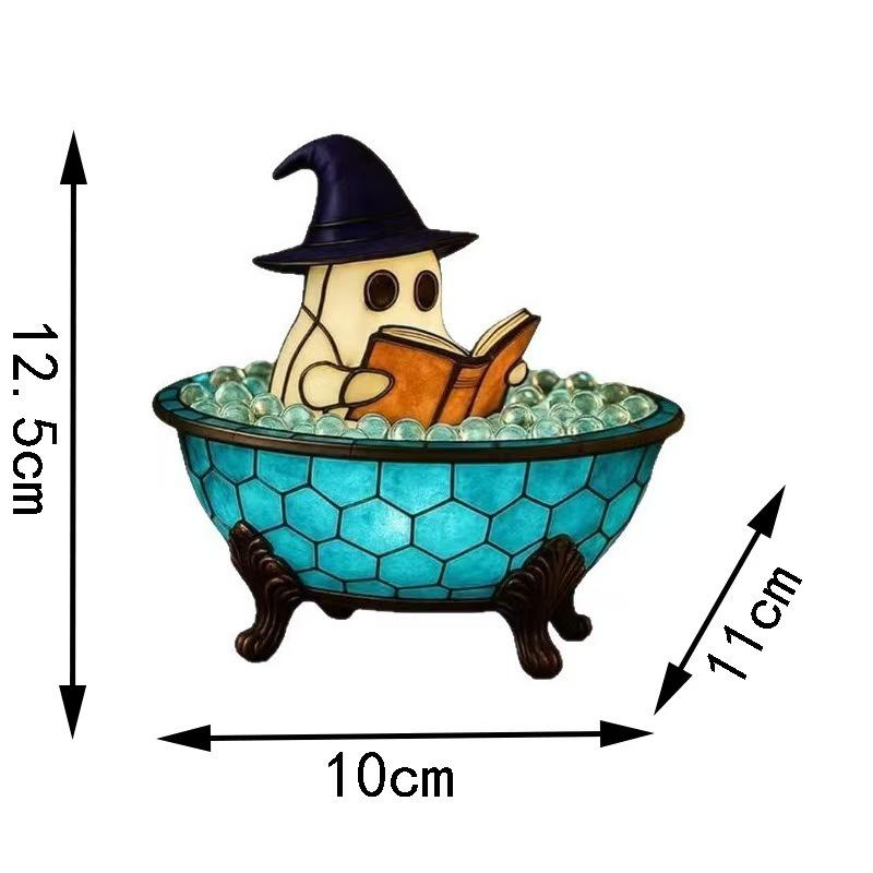 Cute Ghost Reading Book Lamp Halloween spooky night light ornaments