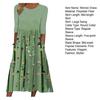 Damen Sommer Fließendes Midi-Kleid Boho Floral Plissiertes Kleid mit Taschen Lässig Halbarm Rundhals Schwingkleid