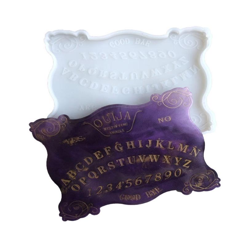 Vassoio portaoggetti Stampo in silicone per colata Fai da te Decorazione per gioielli Stampo Specchio fatto a mano Tappetino da gioco OUIJA Stampo in resina epossidica UV
