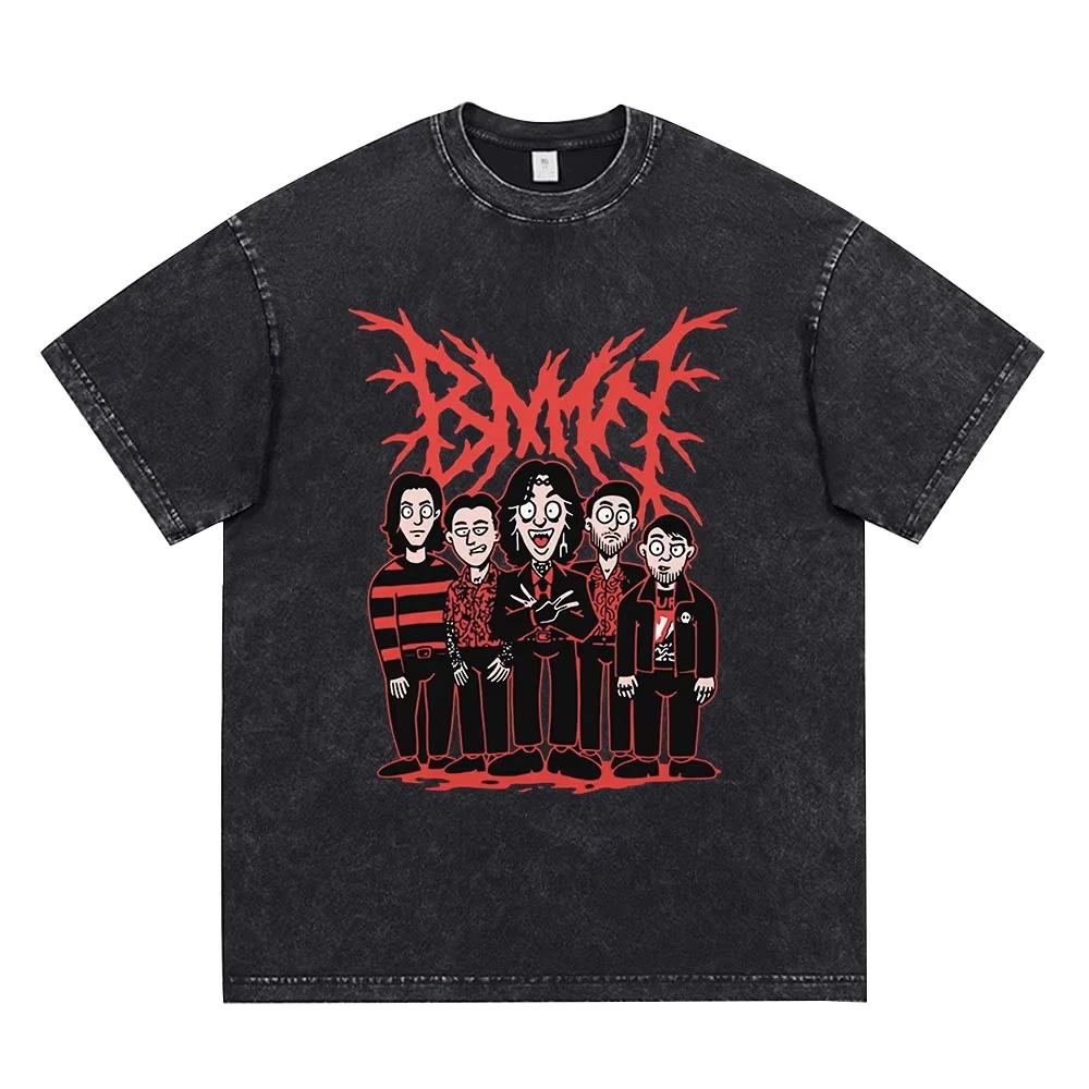 BMTH Metal Rock Band T Shirt Men Women Short Sleeve T-Shirts TheHorizon Album Post Human Nex Gen Vintage Washed T-Shirt