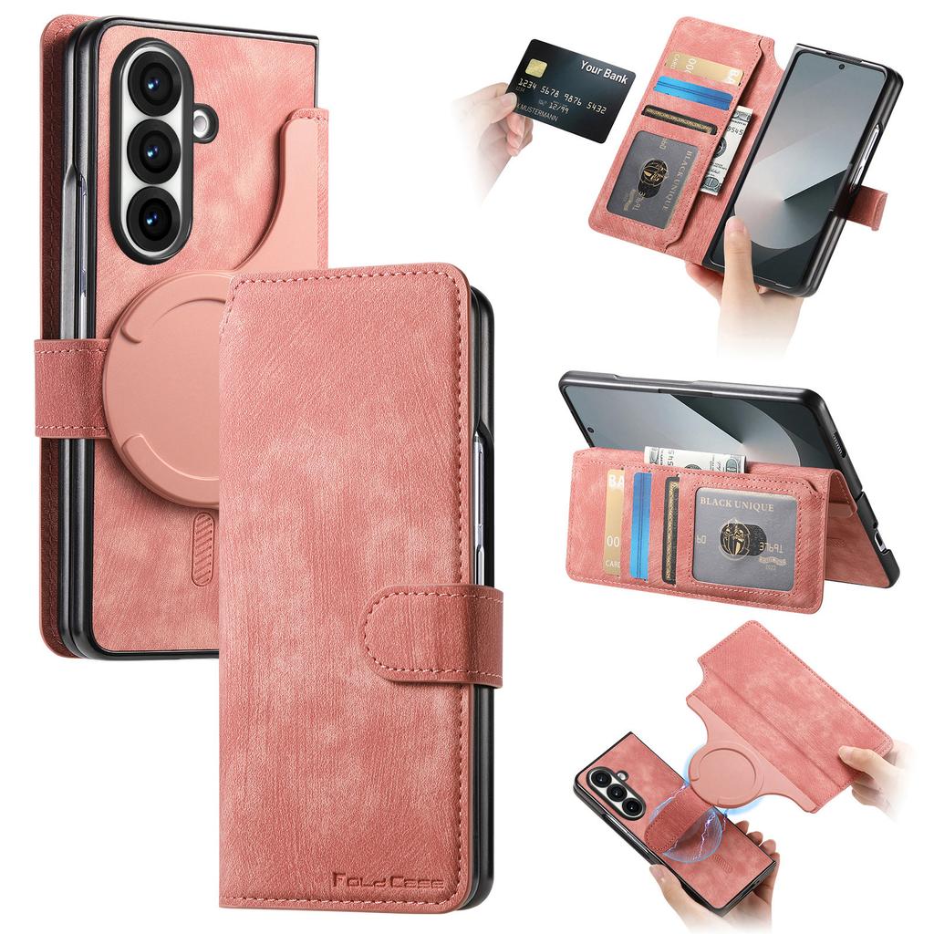 2 in 1 Detachable Magnetic Flip Cards Solt Wallet Leather for Samsung Fold 8 Ultra 7 6 5 4 3 Shockproof For Magsafe Stand Cover