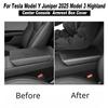 For Tesla Model 3 Highland Model Y Juniper 2025 Accessories Armrest Storage Box Cover Carbon Fiber ABS Center Console Panel Pad