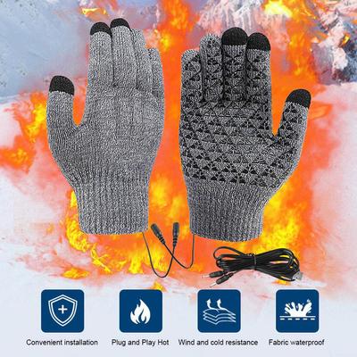 5V USB Beheizte Strickhandschuhe Touchscreen-Handschuhe Verdickte Thermische Strickfäustlinge Winter-Fahrradhandschuhe für Herbst Winter Wärmer