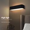 Black LED Wall Lamp: Dimmable Bedside Reading Light for Guest Room and Bedroom