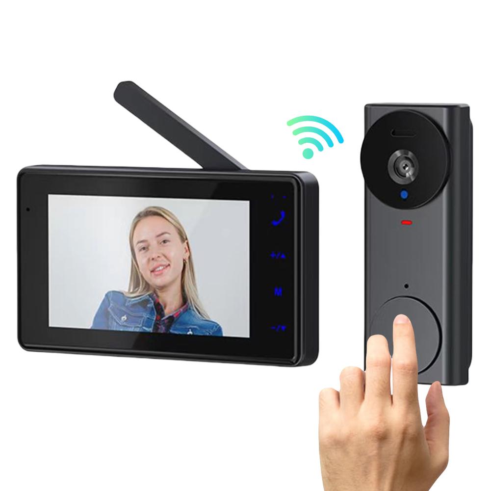 4.3 Inch IPS Screen Wireless Video Doorbell 2.4G Wi-Fi Smart Video Doorbell Dual Communication Doorbell for Family Apartment