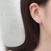Beixi S925 Sterling Silver Rhinestone Butterfly Earrings - Women's Korean Forest Style