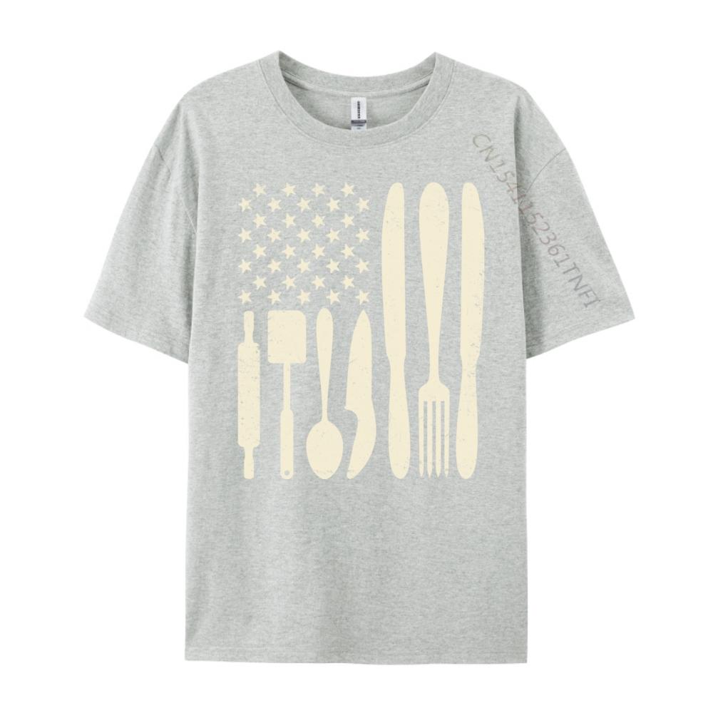 Kochmesser Amerikanische Flagge Patriot Einfaches Hemd Herrenkleidung Markenkleidung Herren Geschenke Vegan