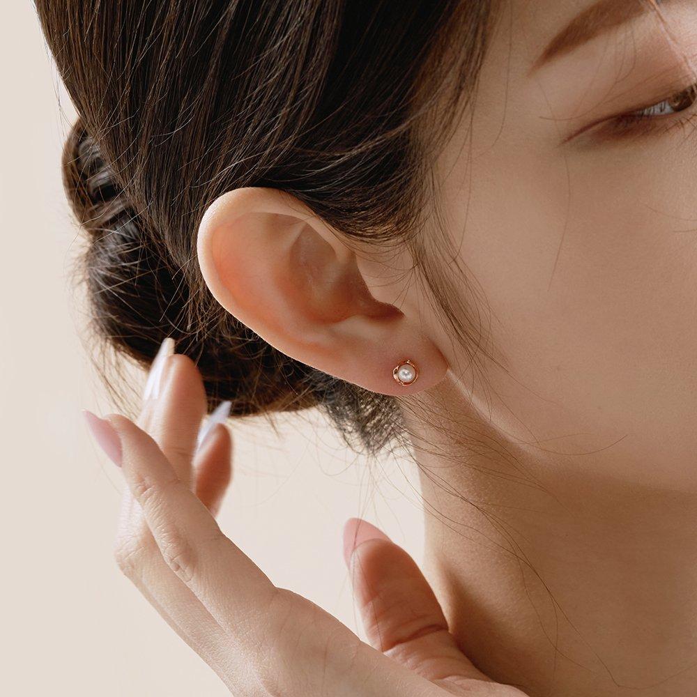 14K Mienne Swallow Pearl Earrings W