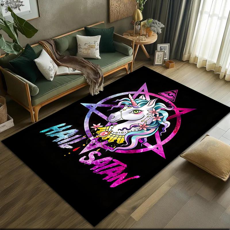 1pc Unicorn Carpet Rug for Living Room Bedroom Home Sofa Decoration,Kids play Non-slip Floor Mat