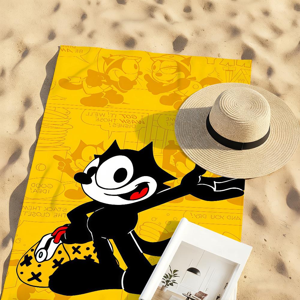 Cartoon F-Felix the C-Cat-S Towel Sports Quick Dry Travel Camping Gear Sandproof Soft Light Large Beach Towel