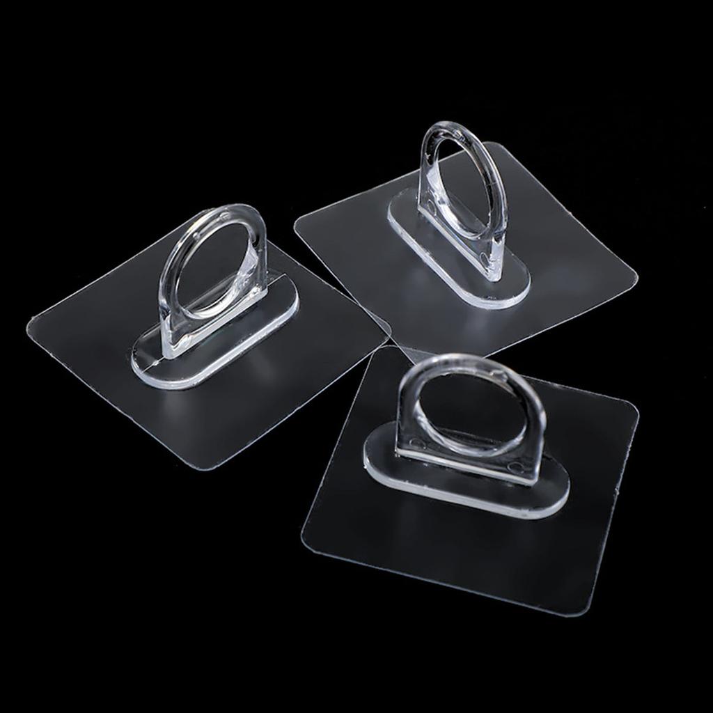 10pcs Multifunctional Wall-Mounted Round Hooks Free Punching Seaml Ess Paste Storage Rack Kitchen Bathroom Household Ring Hanger