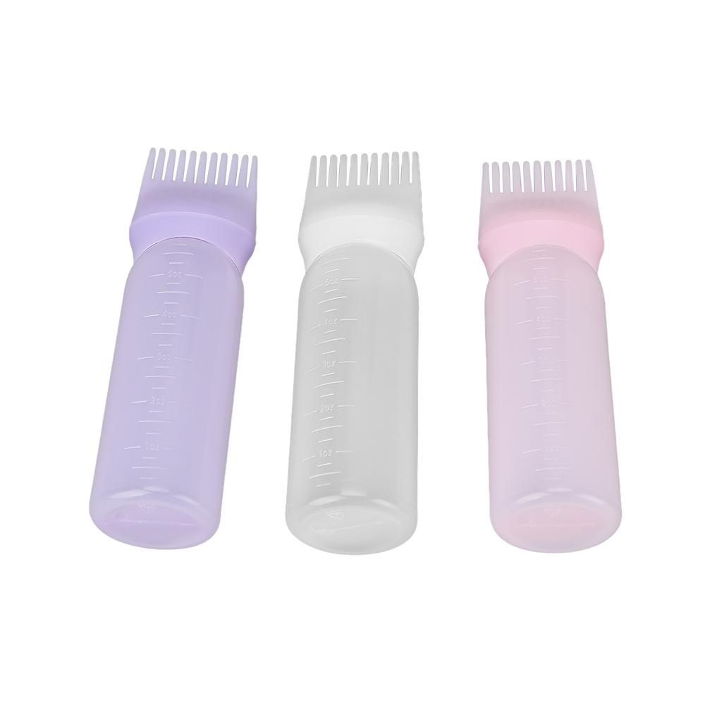 3pcs Hair Dye Applicator Bottle Professional Home Salon Portable Hair Root Comb Bottle for Styling