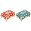 Vintage Jewelry Box Vintage Style Zinc Alloy Glossy Bright Vibrant Colors Scratch Proof Soft Velvet 