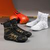 Boxing Shoes Combat Comfortable Wrestling Shoes High Top Boots Womartial Arts Competition Training Shoes Non-slip Shoes Fitness