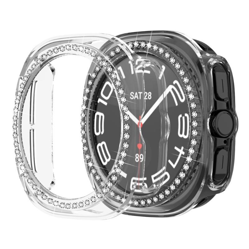 

Чехол Bling для Samsung Galaxy Watch 7 Ultra 47 мм, бампер Diamond с полым защитным чехлом из поликарбоната для Samsung Galaxy Watch 7 Ultra Watch 7 Ultra 47mm прозрачный