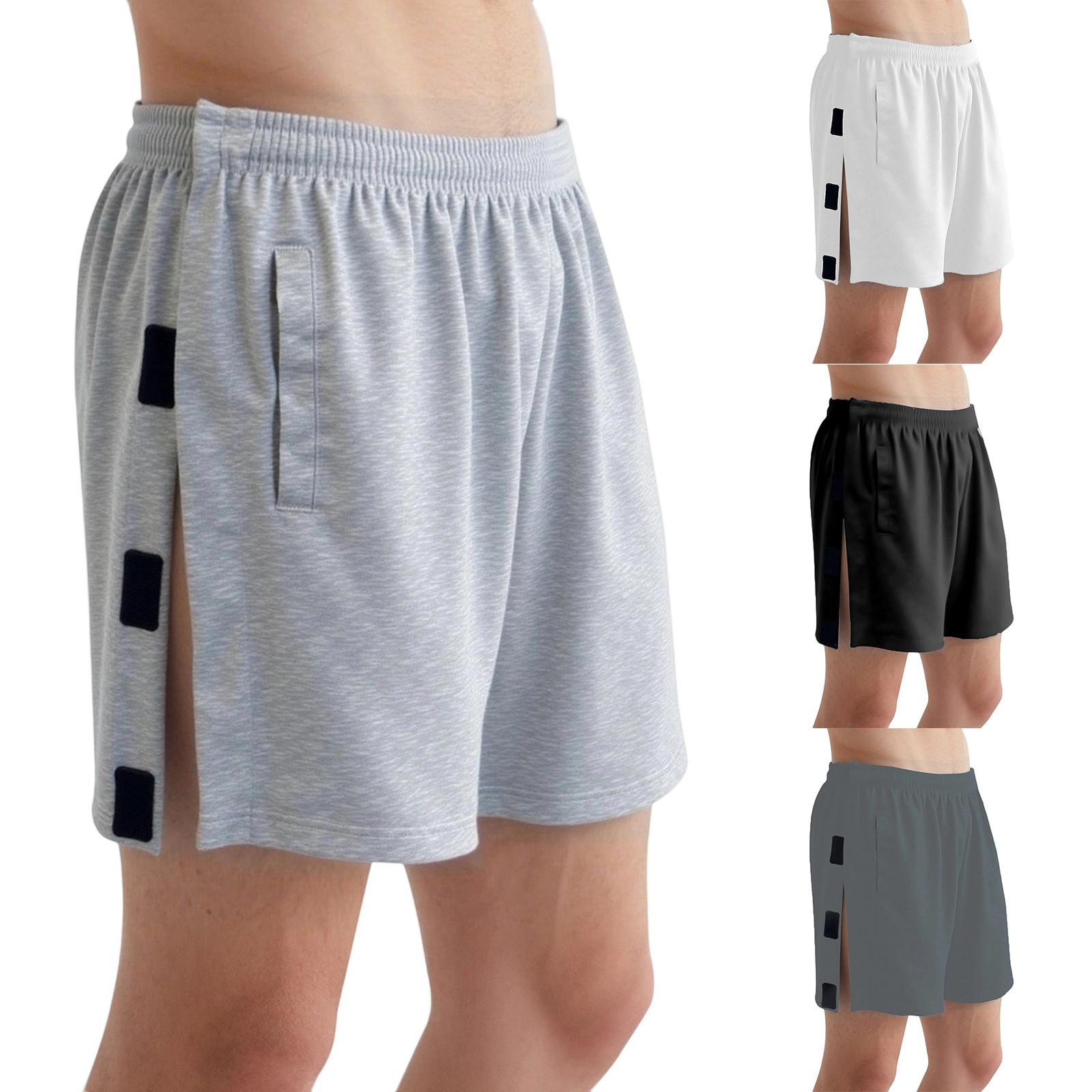 

Men S Shorts Double-Sided Open Bottom Loose Fit Casual With Pockets L чорний