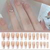 French Glass Heart Nail Sticker Milky White Jelly Gel Starry Design