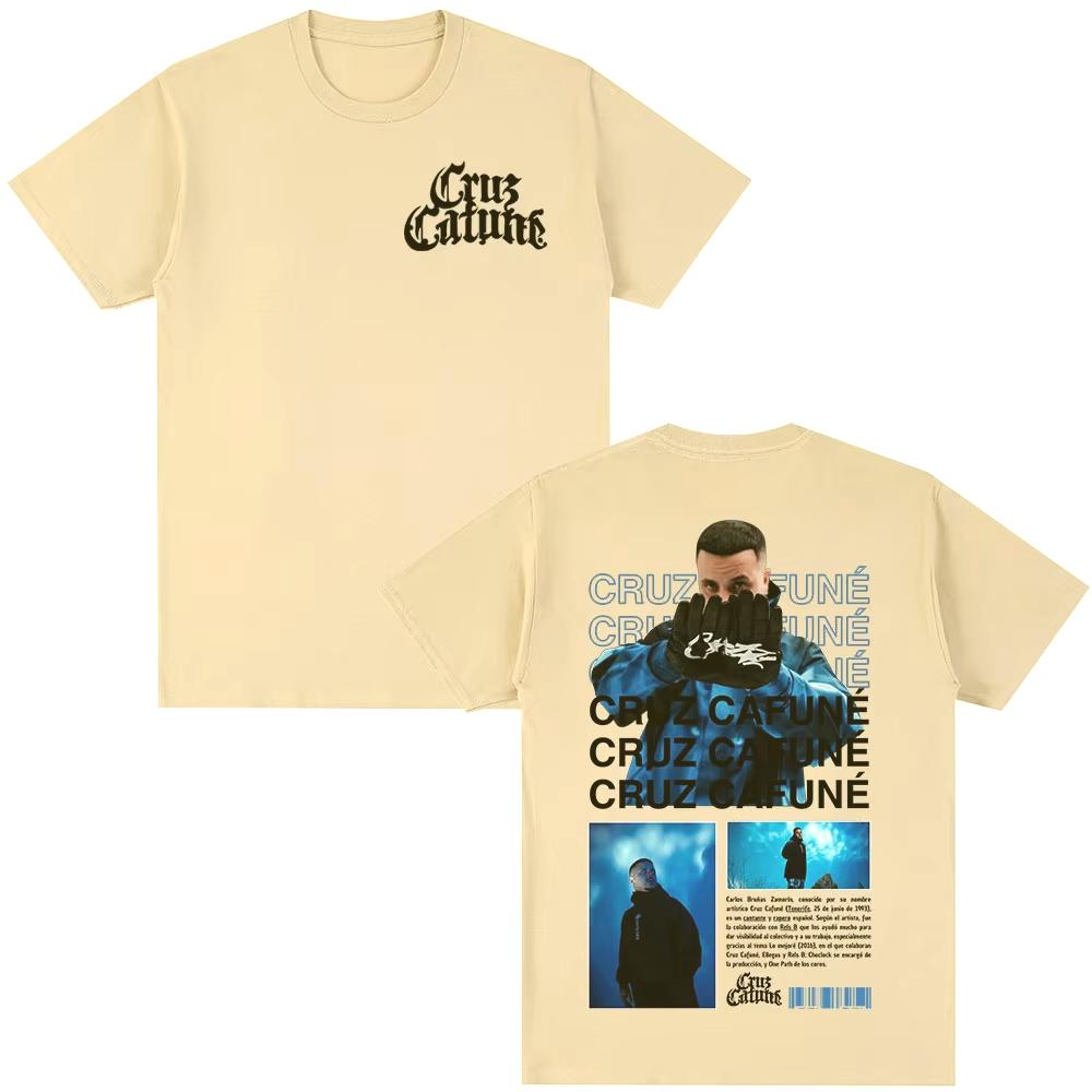 Rapper Cruz Cafune Album T-Shirts Herren Damen Mode Hip Hop Kurzarm T-Shirt Baumwolle Freizeit T-Shirt Tops Streetwear Fans Geschenk