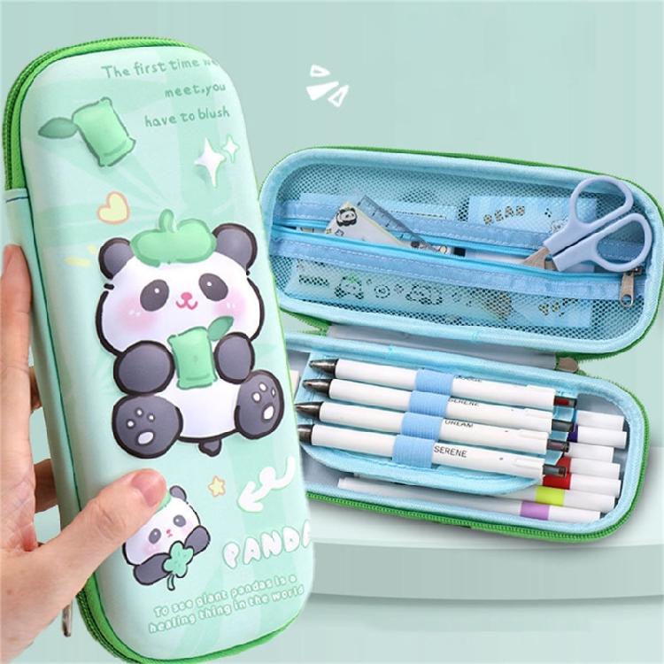 Lovely Capybara Pen Bag 3D Panda Pencil Case Large Capacity Pencil Box For Erasers Rulers Markers Storage