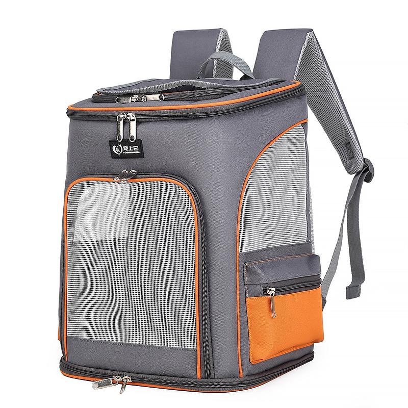 Breathable Double Shoulder Pet Backpack - Large Capacity Oxford Cloth Bag for Cats and Dogs