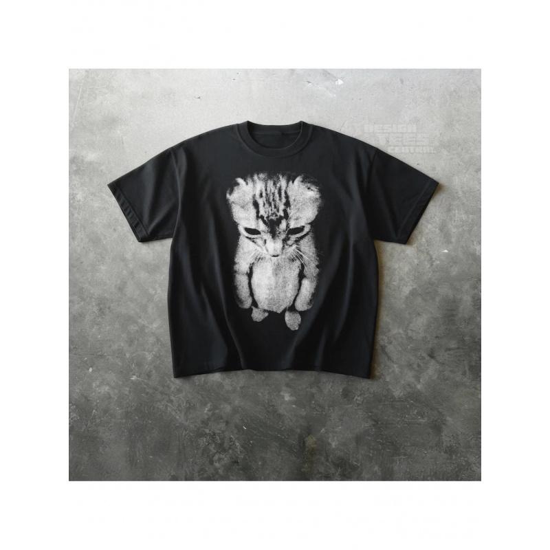 T-shirt Gatto in Piedi Meme Gattino Triste
