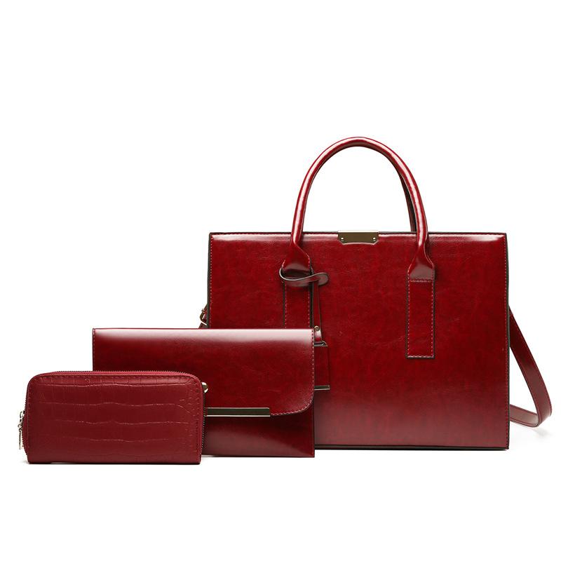 

New women s bag, crocodile pattern handbag, retro shoulder crossbody child and mother bag, one piece single package бордовый