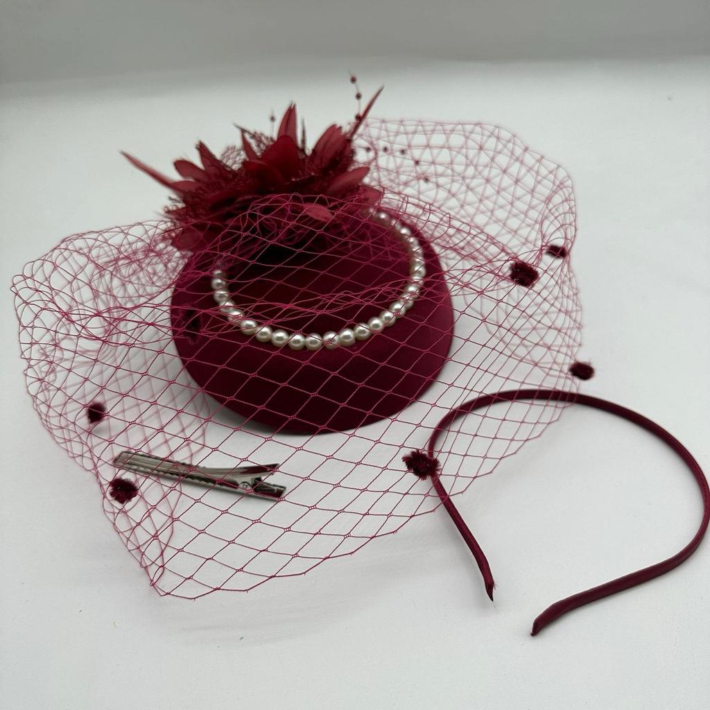 Pearl Cheongsam Hat Hair Ornament: Retro Shanghai Socialite & Bride Accessory