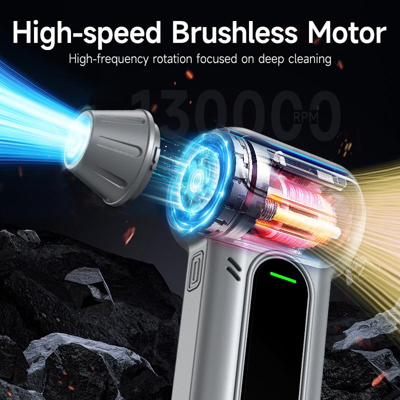 2026 Nuovo Duster ad Aria Compressa Elettrico con Motore Brushless 8000mAh 3-Velocità Regolabile Pistola Soffiatore d'Aria Senza Fili per Tastiera Computer PC