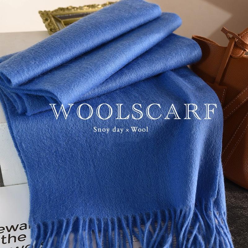 Cachecol Tricotado Feminino 100% Lã Inverno Cachecóis Quentes Design Cor Sólida Brilhante Xale Espesso Caxemira Macia Pashmina Pescoço NOVO