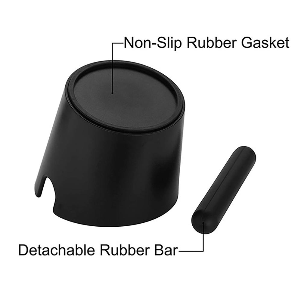 Espresso Coffee Knock Box for Grounds with Removable Shock-Absorbent Knock Bar and Anti-Slip Base, Coffee Knock Box Container, Black