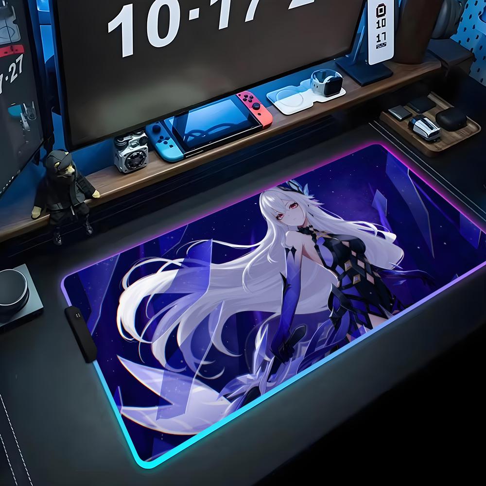 skirk Mouse Pad RGB Gaming Mousepad Big LED Pad PC Desk Mat Luminous Mouse Pad Large Keyboard Mats Table Rug With Backlit
