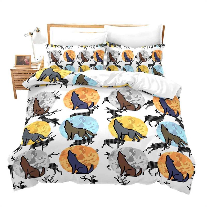 Comforter Exotic Bohemia Indian Wolf Dream Catcher Animal For Kids & Teens King Size