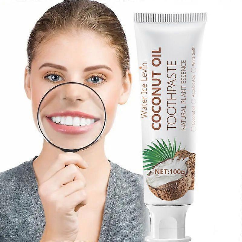 Water Ice Levin Toothpaste Coconut Oil Toothpotase, for Enamel Protection and Tooth Strengthening, Fresh Breath, Daily Use for Oral Health