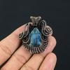 Unique Labradorite Gemstone Jewelry Pure Copper Wire Wrapped Handmade Pendant