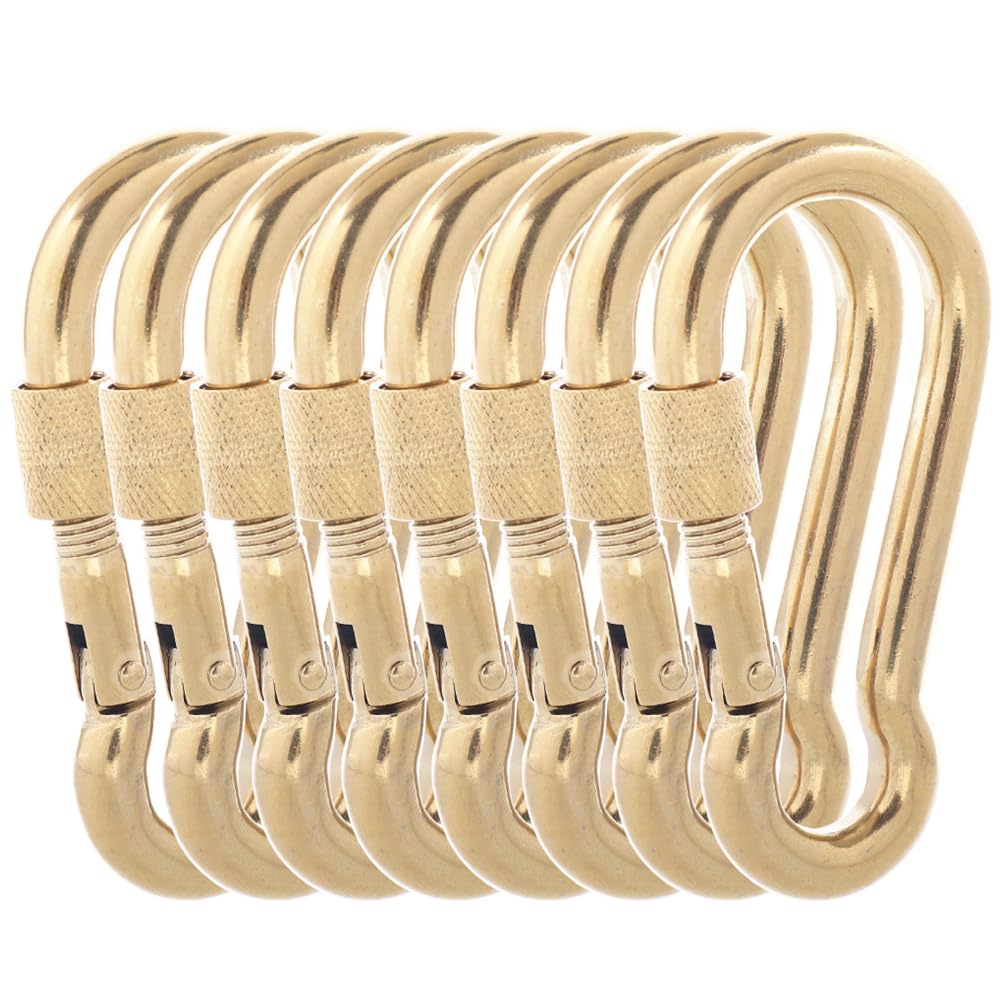 SEPWIK Carabiner, 316 Stainless Steel, Spring Hook, Multi-Function Spring Snap, Keychain, Gold