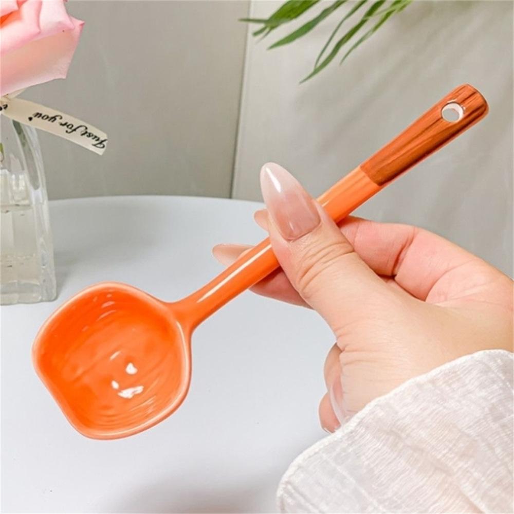 Creative Ceramic Pumpkin Spoon Cute Girl Heart Household Spoon Strawberry Spoon High Value Dessert Spoon High Temperature Resistant Spoon
