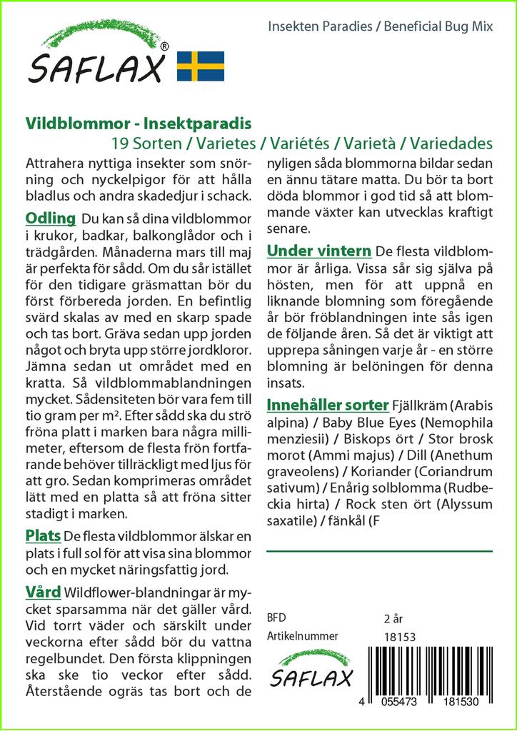 SAFLAX Beneficial Bug Mix - 1000 Seeds - 19 Wildflower Mix