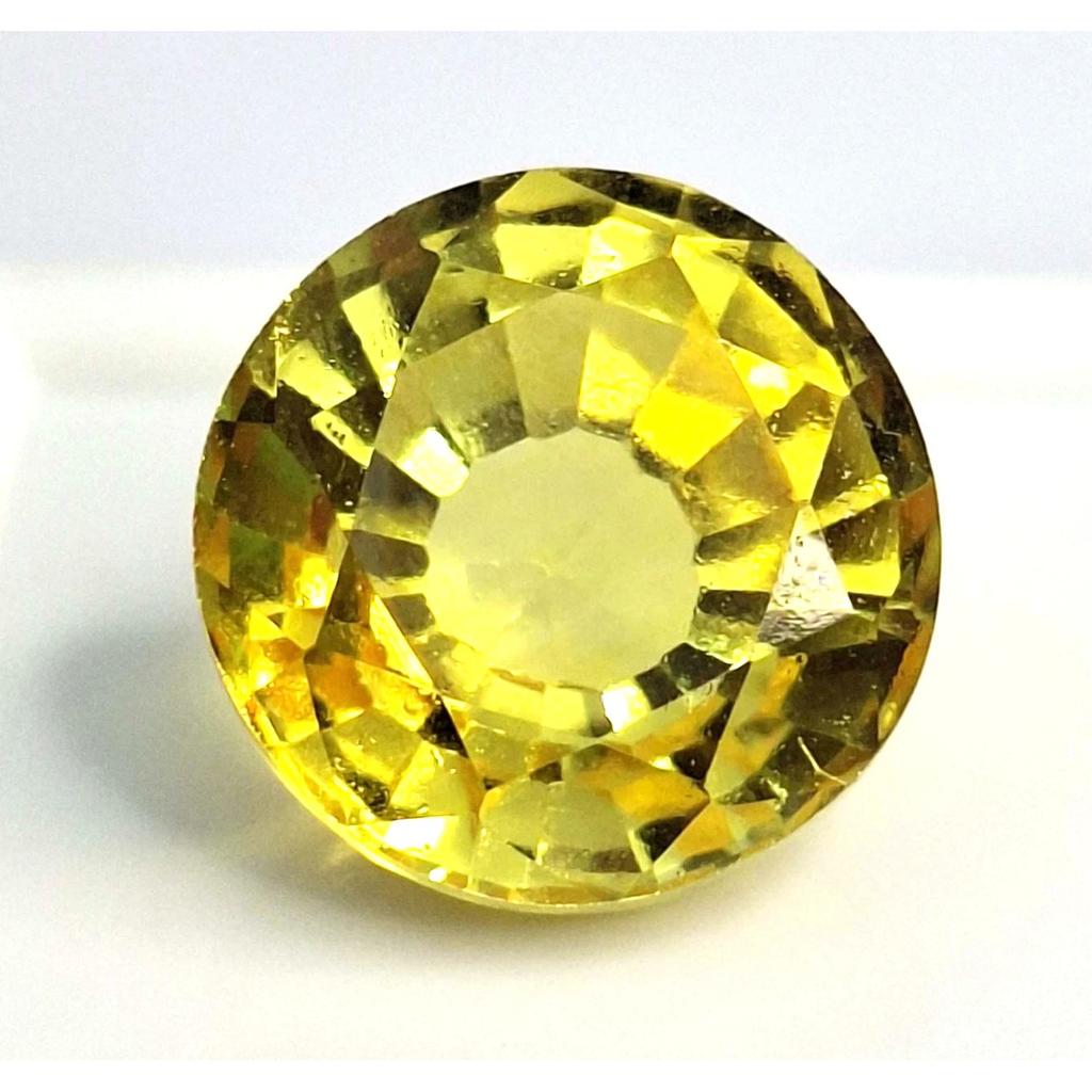 Certified Natural Yellow Color Sapphire Round Cut 8-10 Ct Fabulous Gemstone