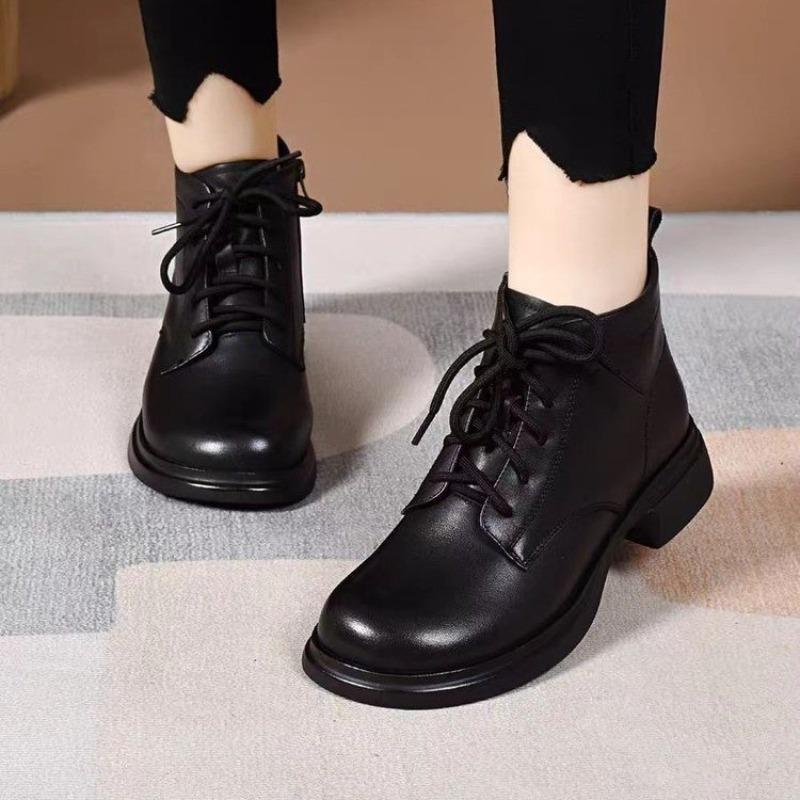 Women's shoes retro Martin boots women's autumn and winter new velvet warm side zipper casual short boots