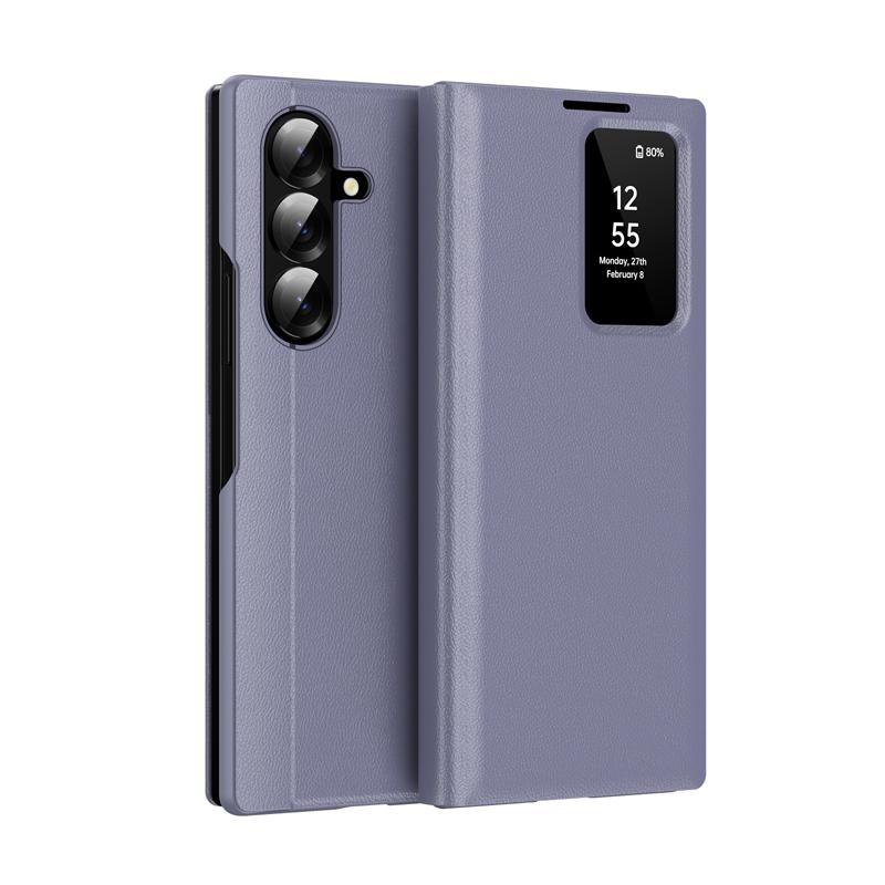 

For Samsung Galaxy Z Fold 7 Case Smart View Window PU Leather Wallet Flip-Free Answering Cover with Card Slot Galaxy Z Fold7