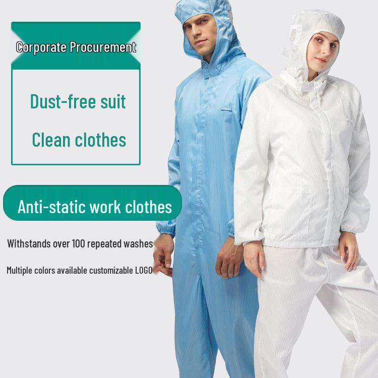 Anti-Static Cleanroom Suit: One-Piece Dustproof Protective Full-Body Workwear
